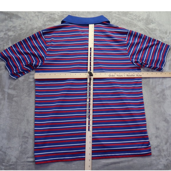 Majestic CoolBase NY New York Giants NFL Football Striped Polo Shirt Sz L - Picture 6 of 8